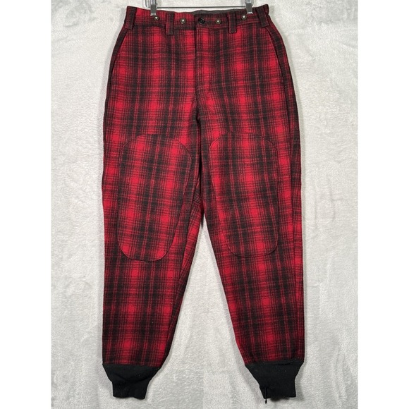 Woolrich Other - Woolrich Pants Mens 34x30 (Act 31x30) Red Plaid Wool Flannel Jogger Cuffed